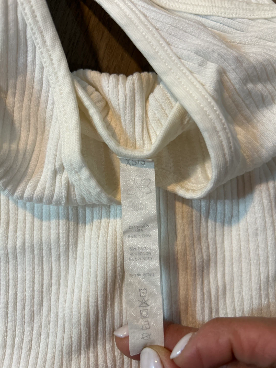 White Ribbed Tank Top - XS/S - photo 3