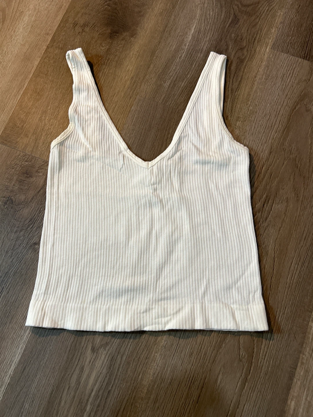 White Ribbed Tank Top - XS/S