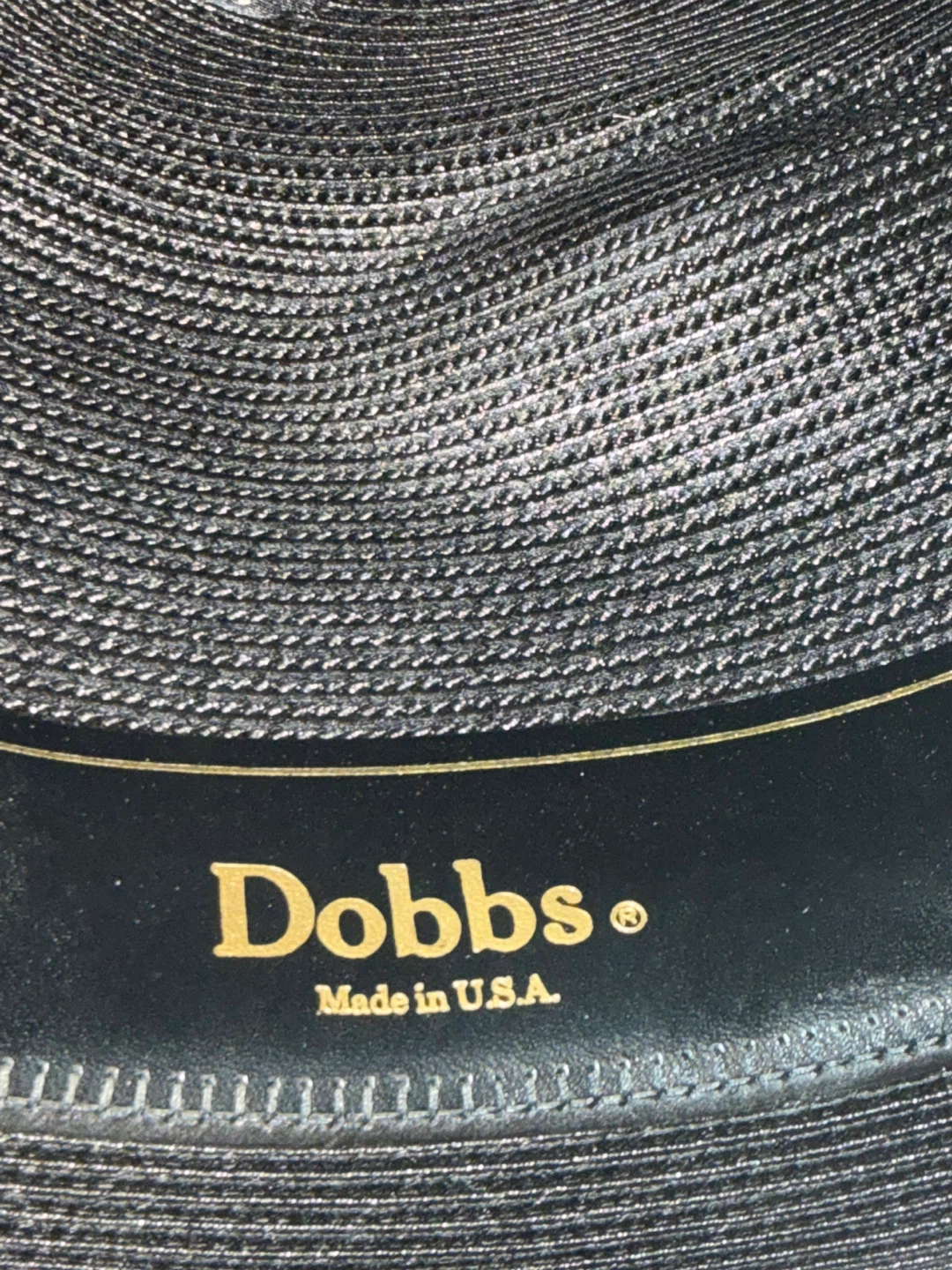 Dobbs Black Straw Fedora Hat - Size 7 3/8 - photo 4