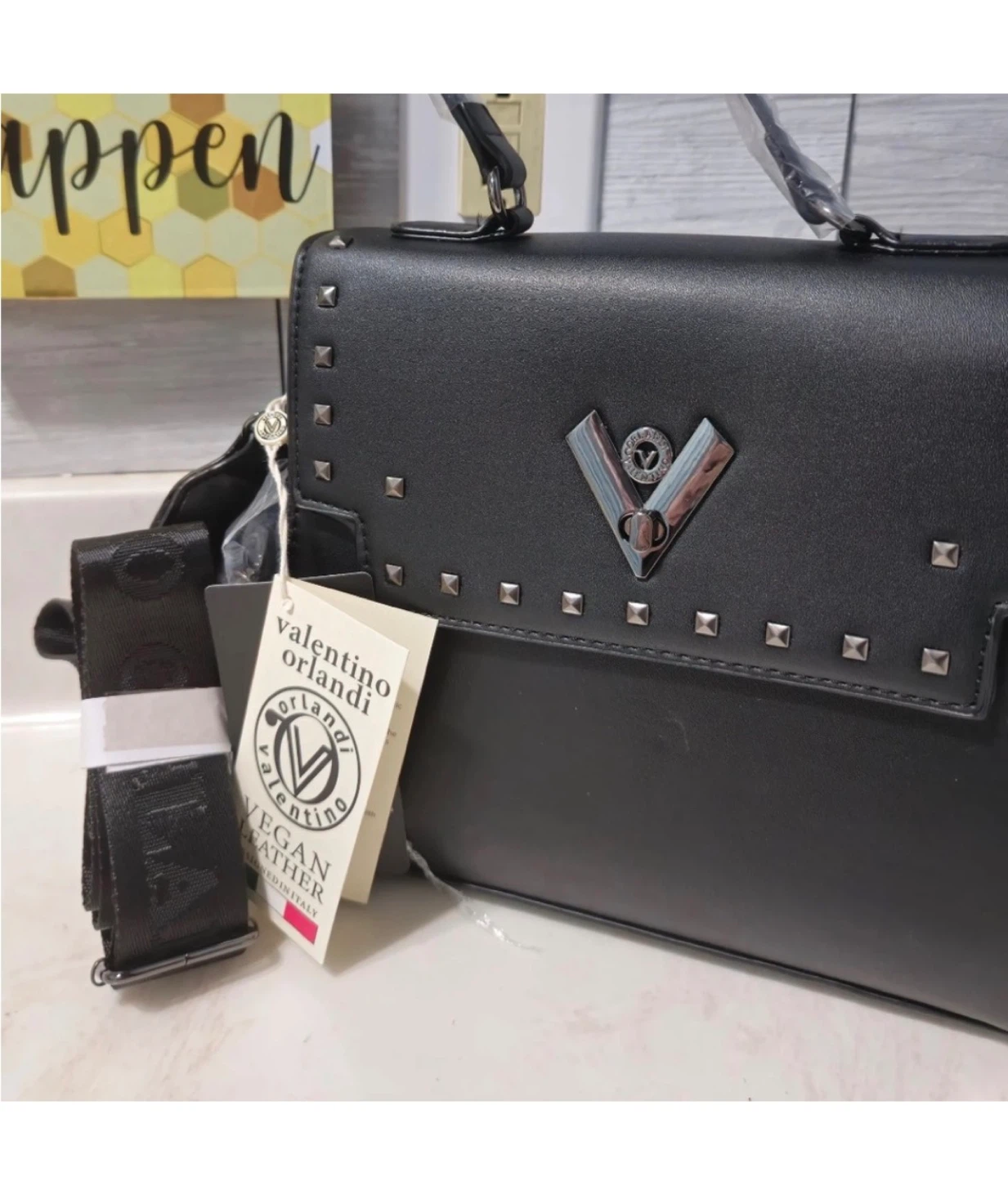 NWT Valentino Orlandi Black Vegan Leather bag - photo 3