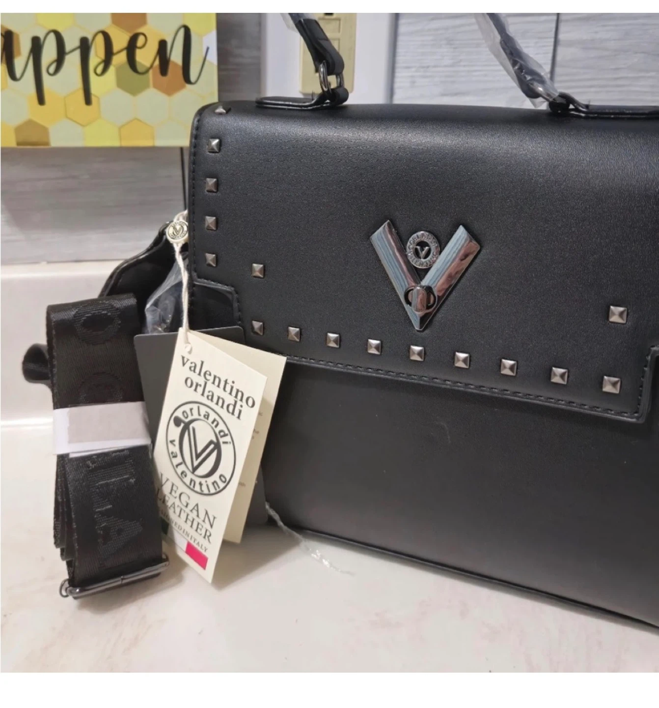 NWT Valentino Orlandi Black Vegan Leather bag - photo 2