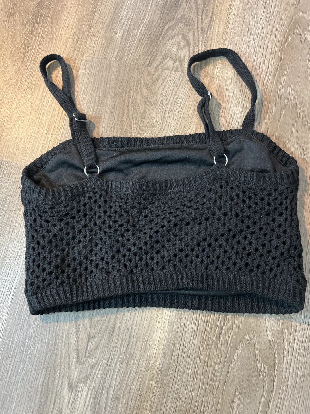 Honey Peach Black Cropped Knit Top - photo 3