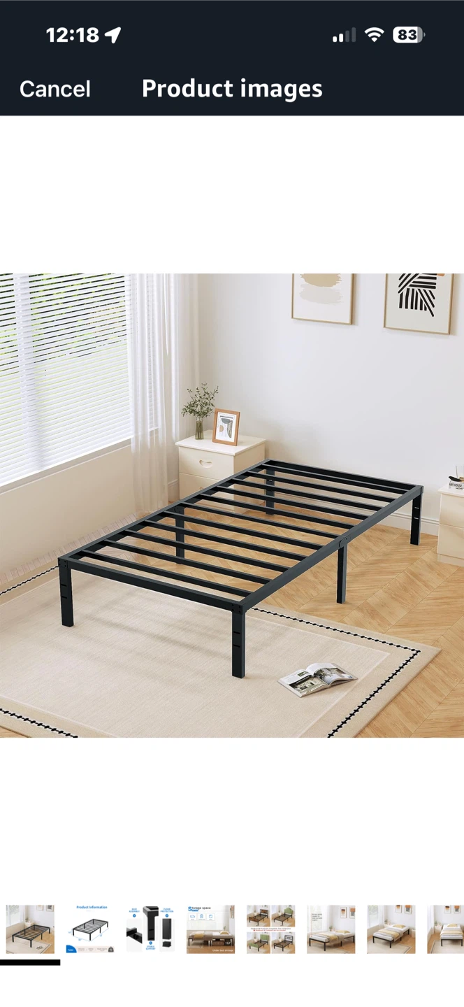 Black Twin Metal Bed Frame