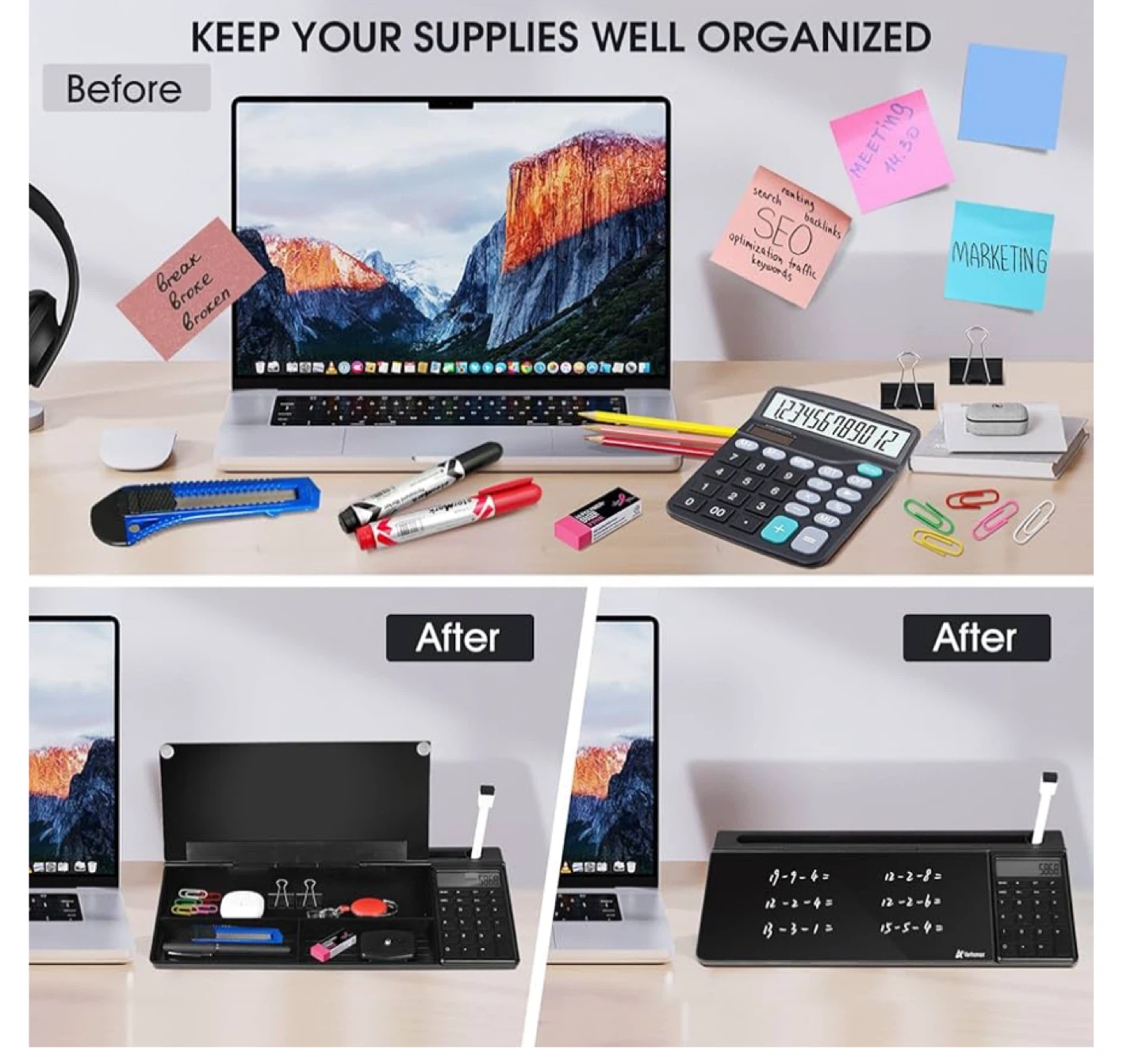 Desktop Organizer Dry Erase White Board - photo 4
