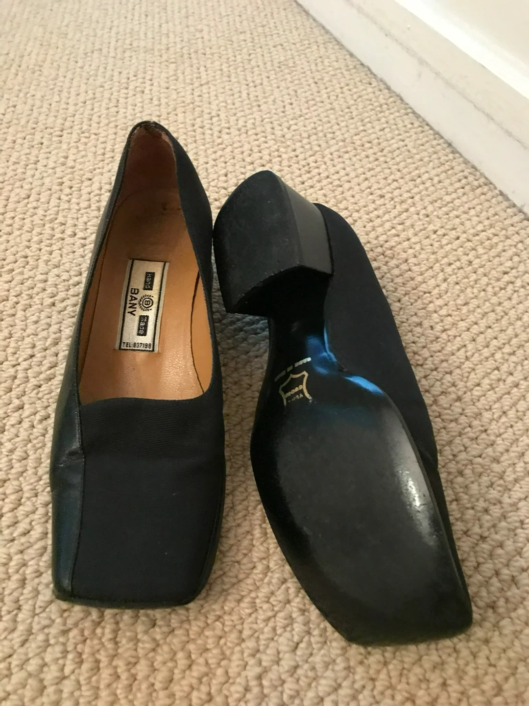 Women's Black Square Toe with small Heels - photo 2