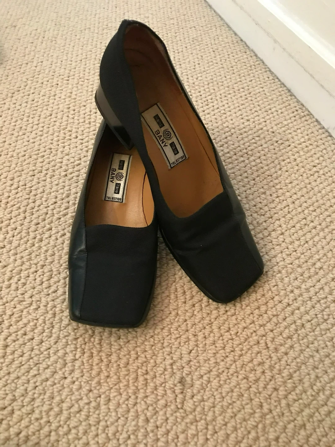 Women's Black Square Toe with small Heels