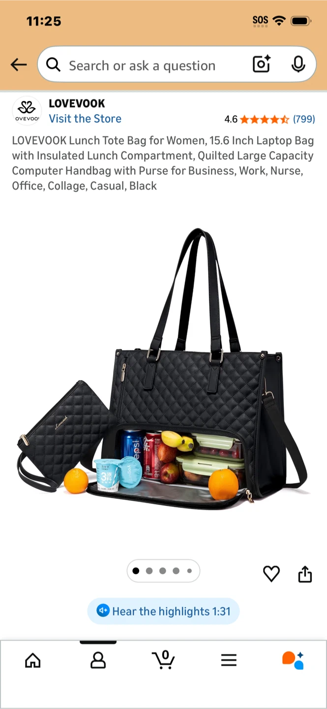 LOVEVOOK LUNCH TOTE BAG