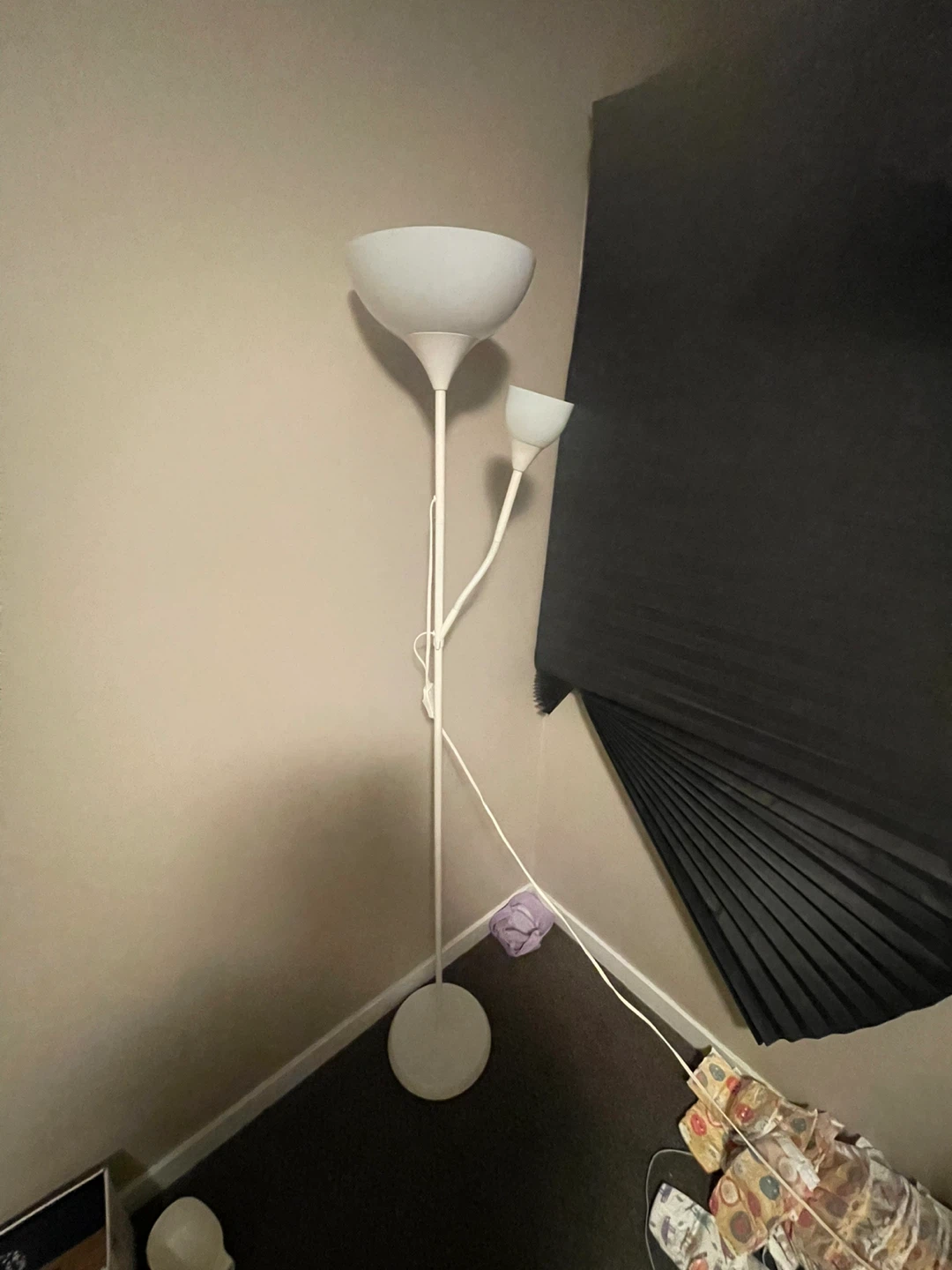 White Floor Lamp with Adjustable Reading Light