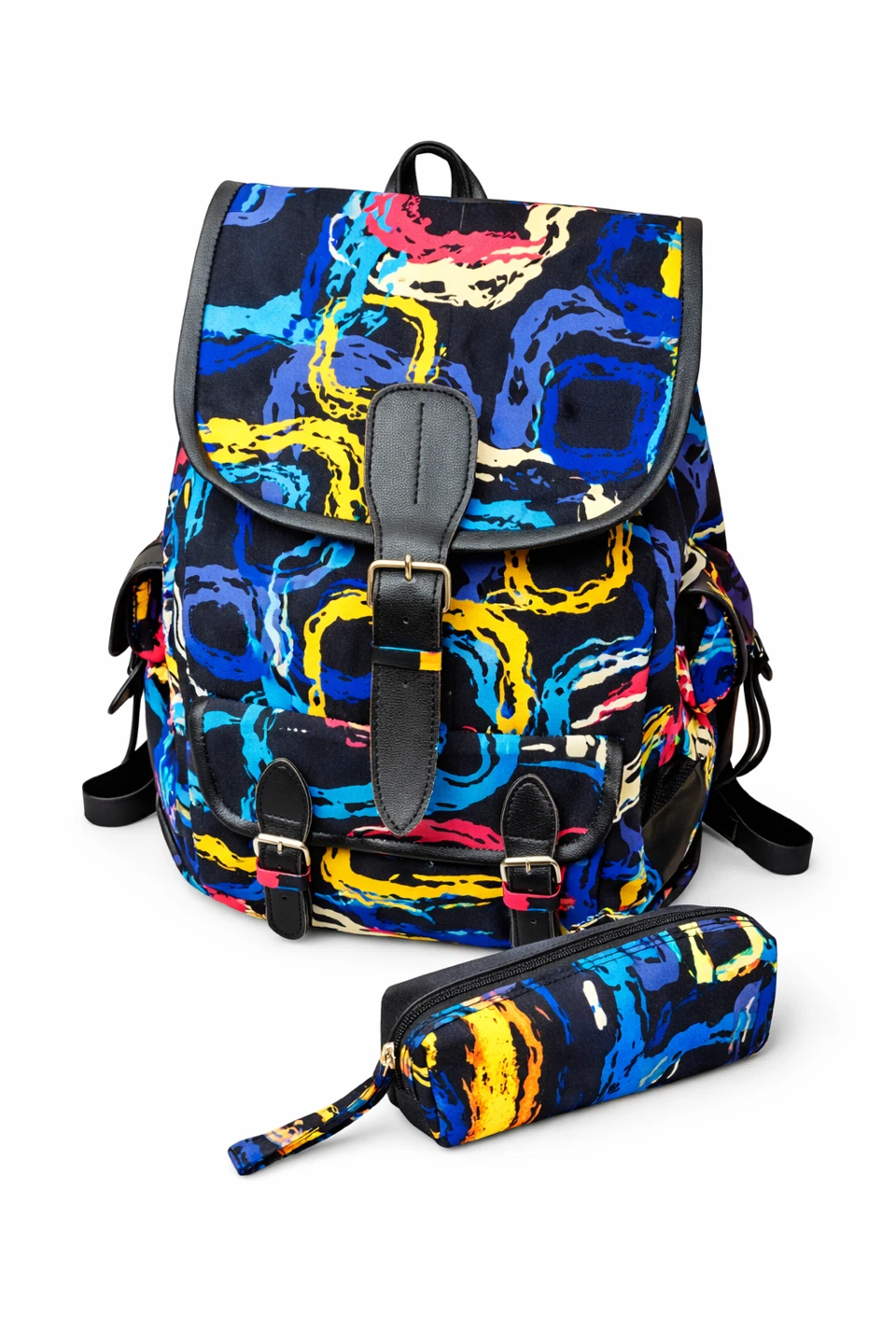 Patterned Backpack with Matching Pencil Case - photo 3