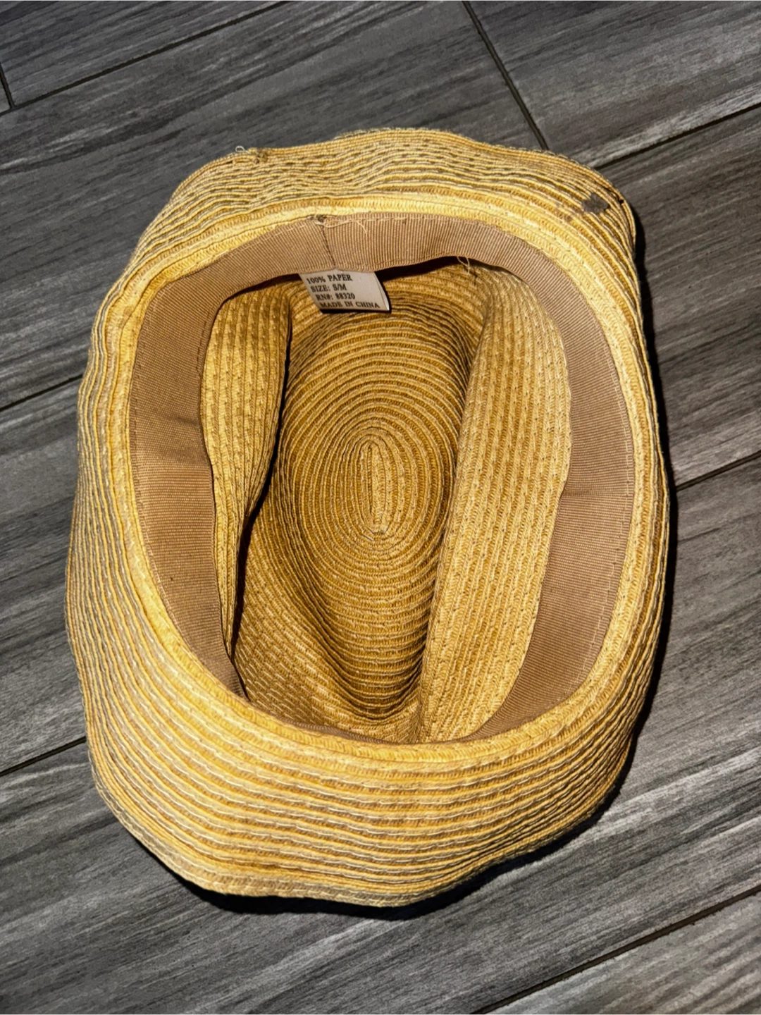 VINTAGE Men's Beige Fedora Hat Brown and White Band S/M 🏆 - photo 3