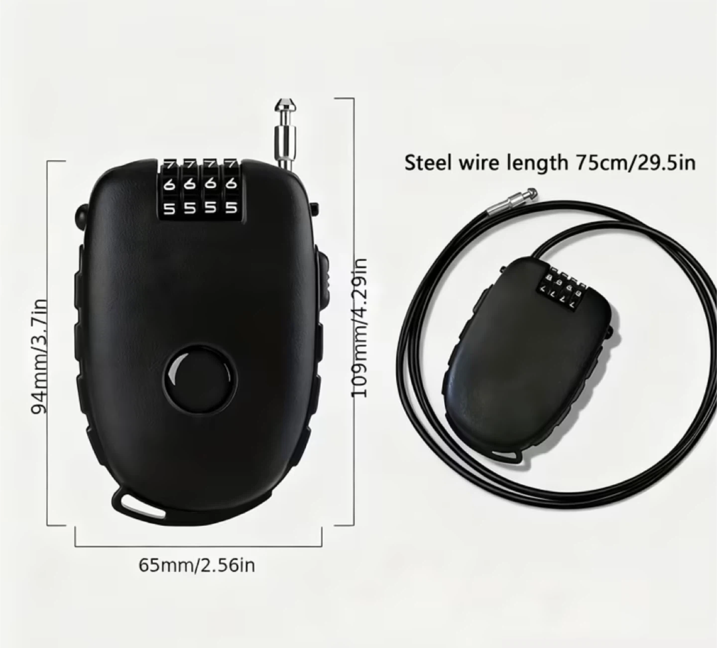 New Ski and snowboard Black combo  Cable Lock