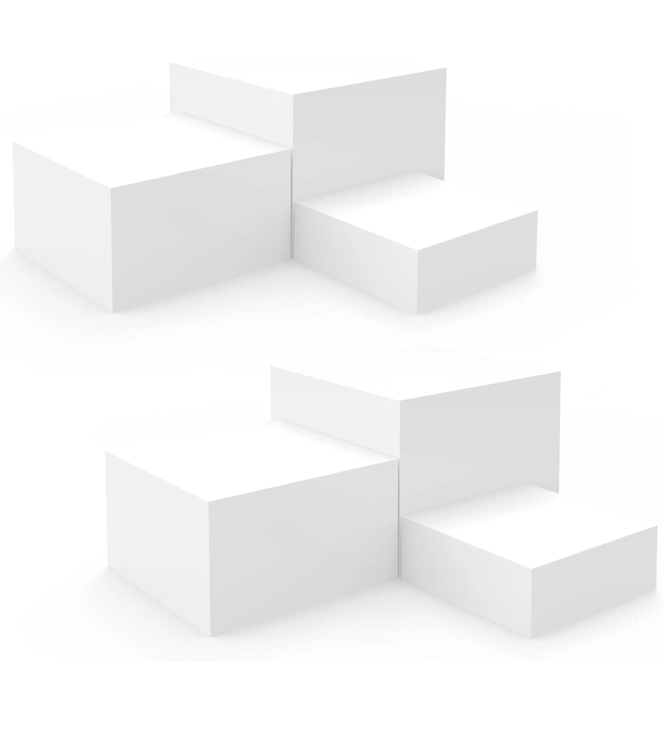 🏆 6 Pcs White Acrylic Risers Display Stands - photo 3
