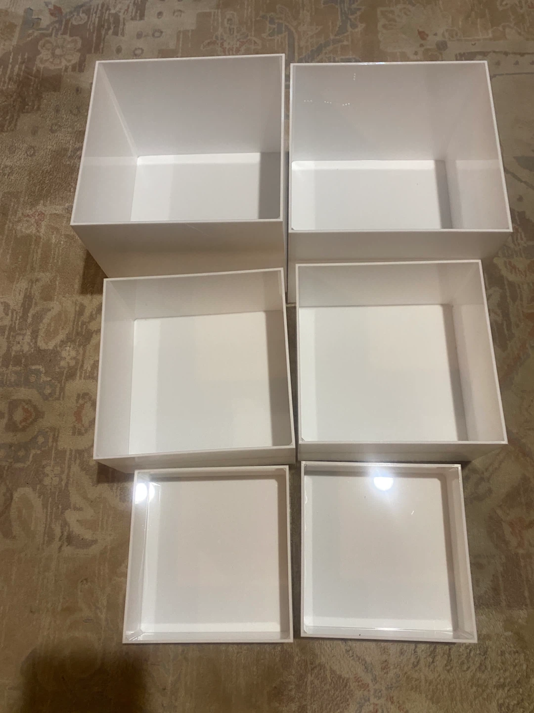 🏆 6 Pcs White Acrylic Risers Display Stands