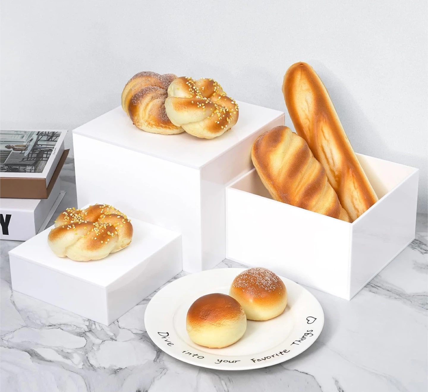 🏆 6 Pcs White Acrylic Risers Display Stands - photo 5