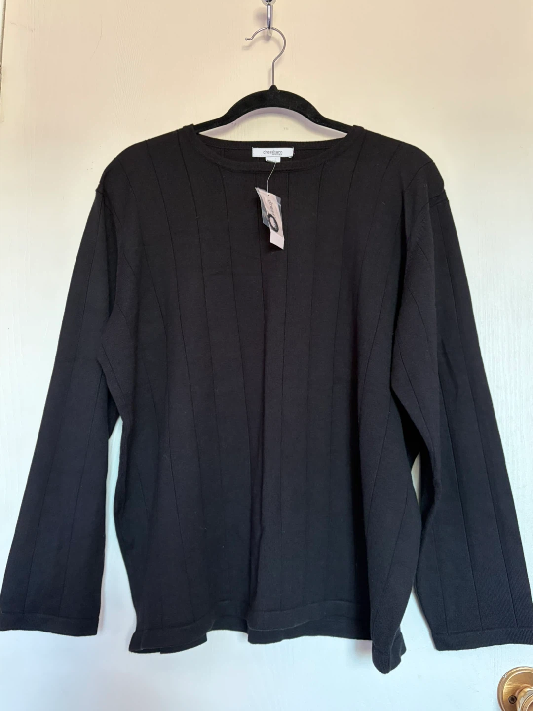 Dressbarn Black Ribbed Long Sleeve Sweater - Size 2X - photo 2