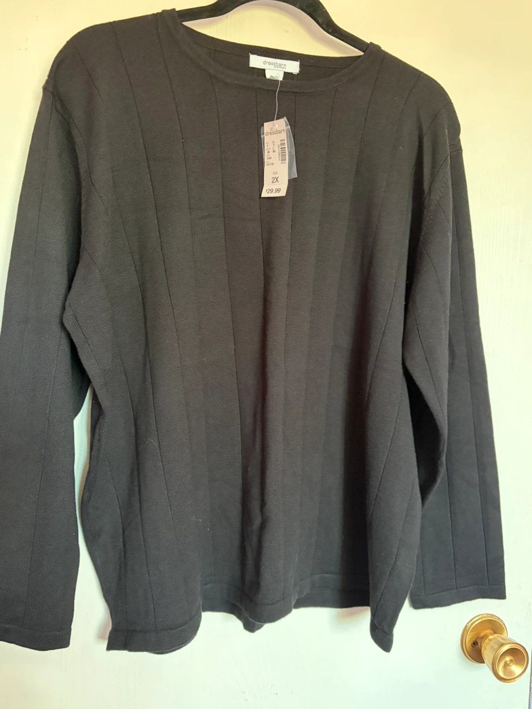 Dressbarn Black Ribbed Long Sleeve Sweater - Size 2X - photo 3