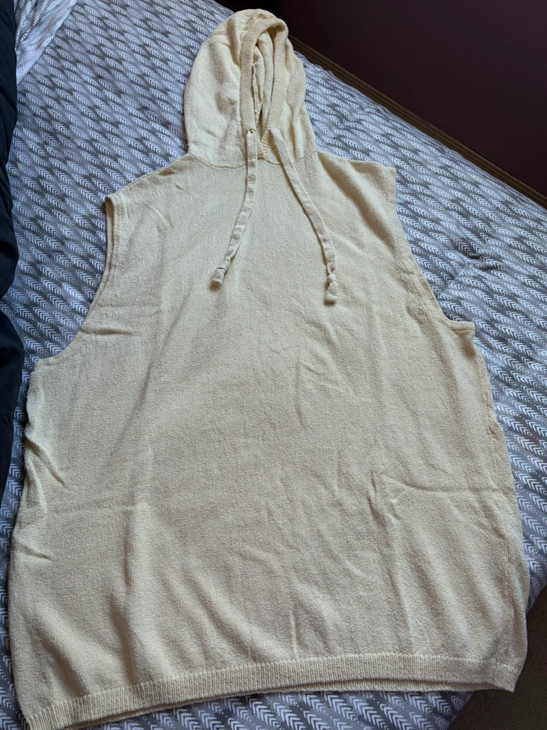 ZARA Sleeveless Knit Hoodie Vest Yellow - Size S-M