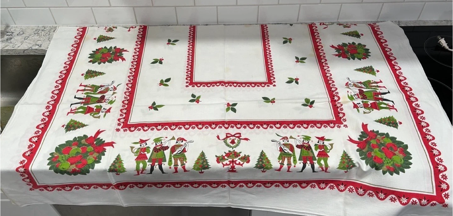 Vintage Christmas Tablecloth