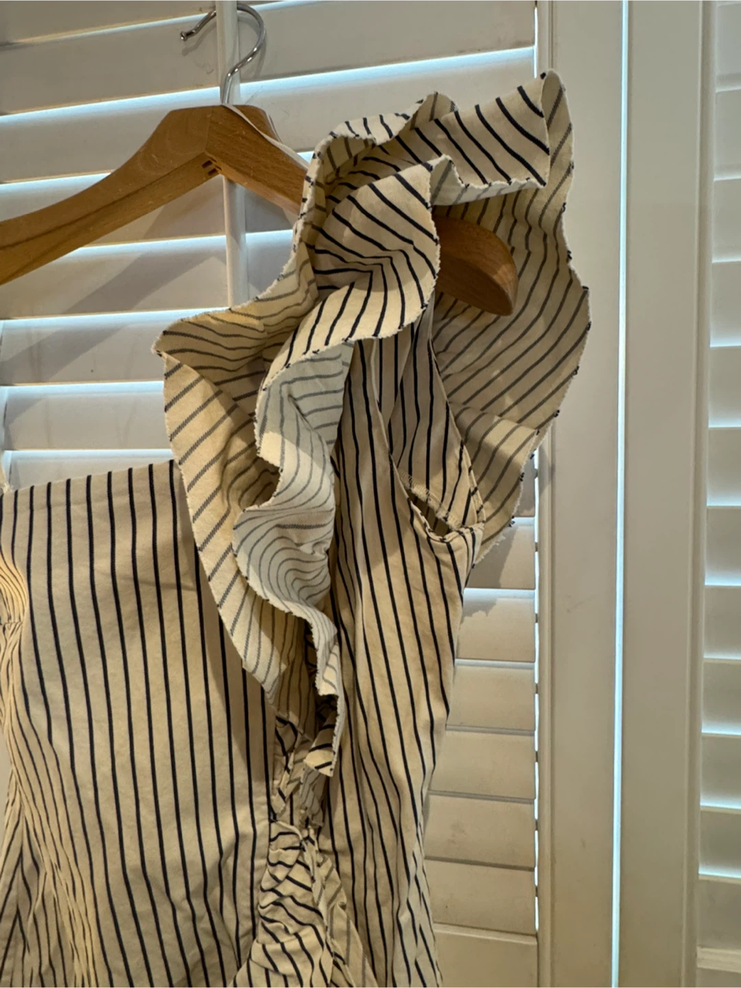 ZARA Striped One-Shoulder Ruffle Dress XS - photo 2