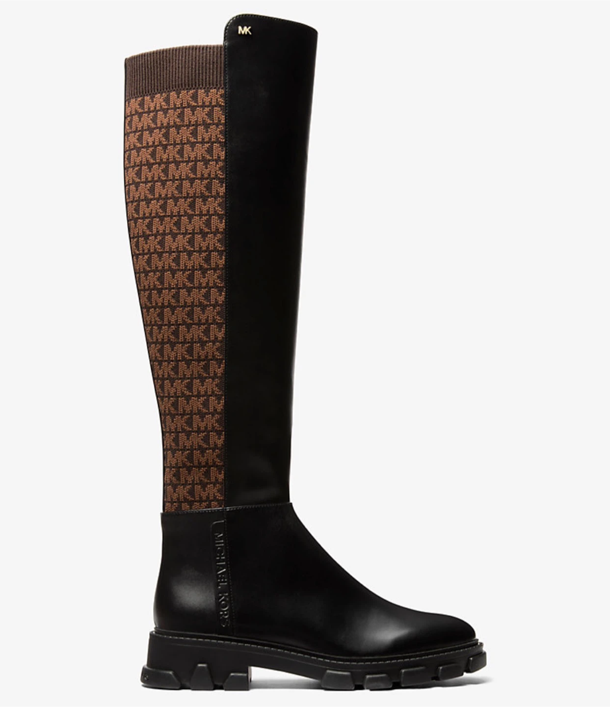 Michael Kors Women's Black Leather Knit Over-the-Knee Boots - photo 2