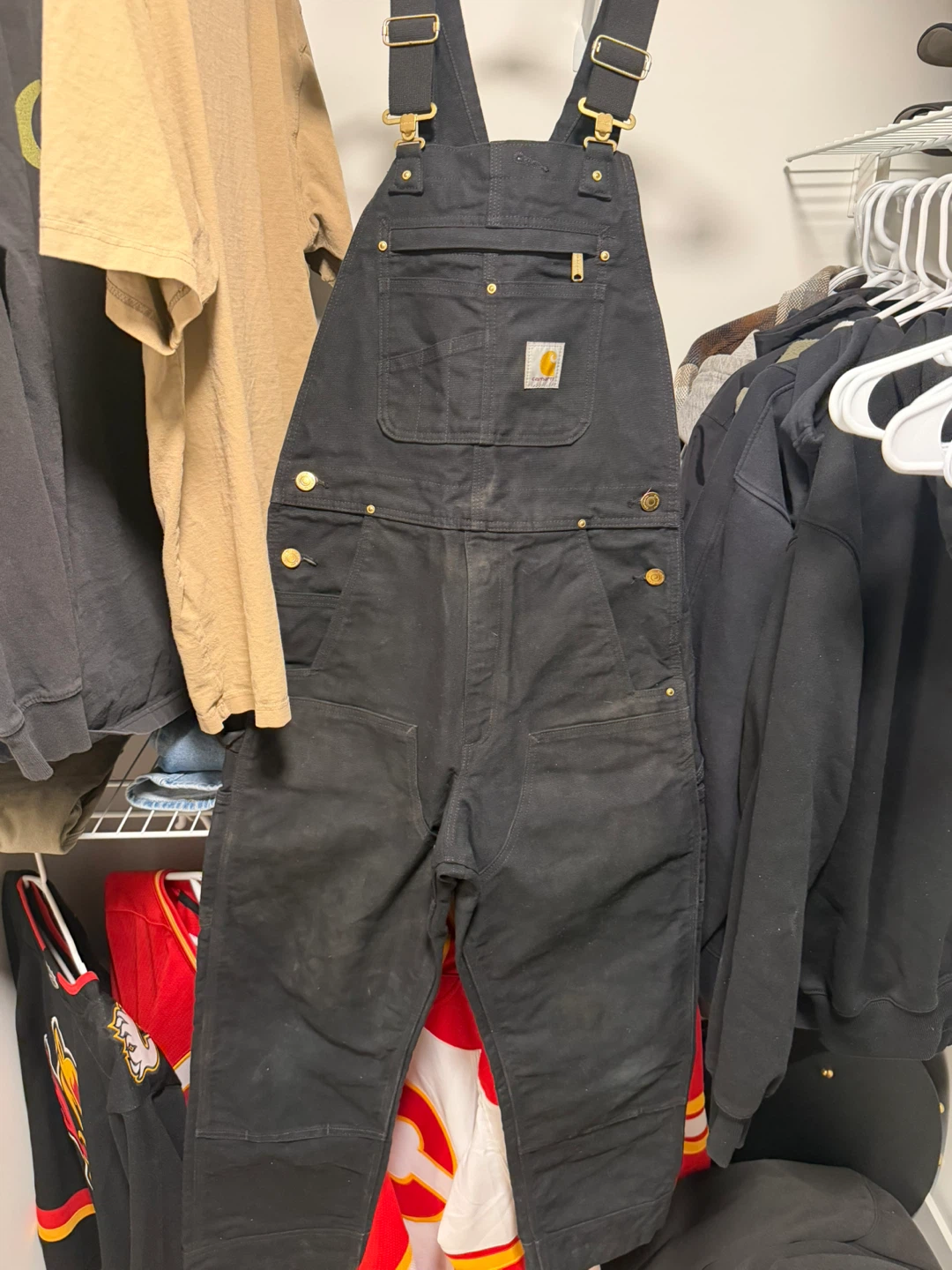 Carhartt Black Relaxed Fit Bib Overalls 30x30
