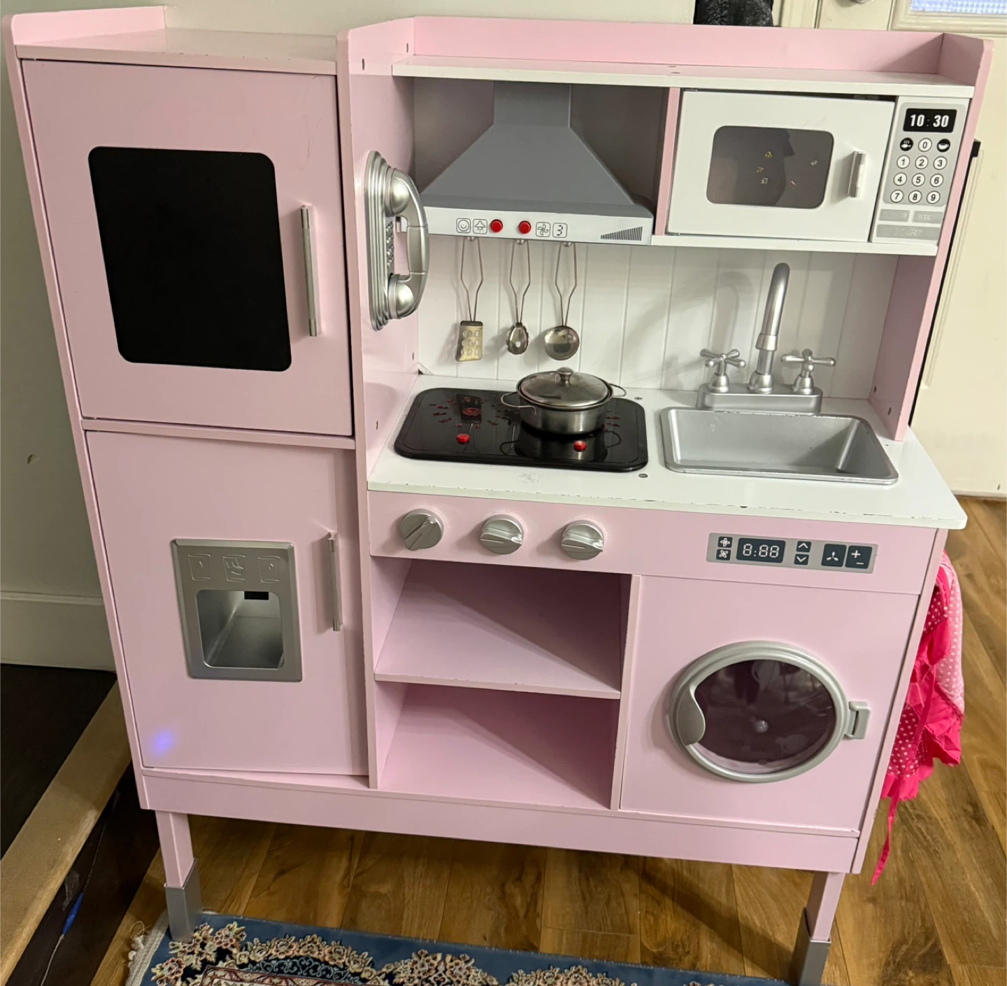 Pink Wooden Play Kitchen with Accessories - photo 3