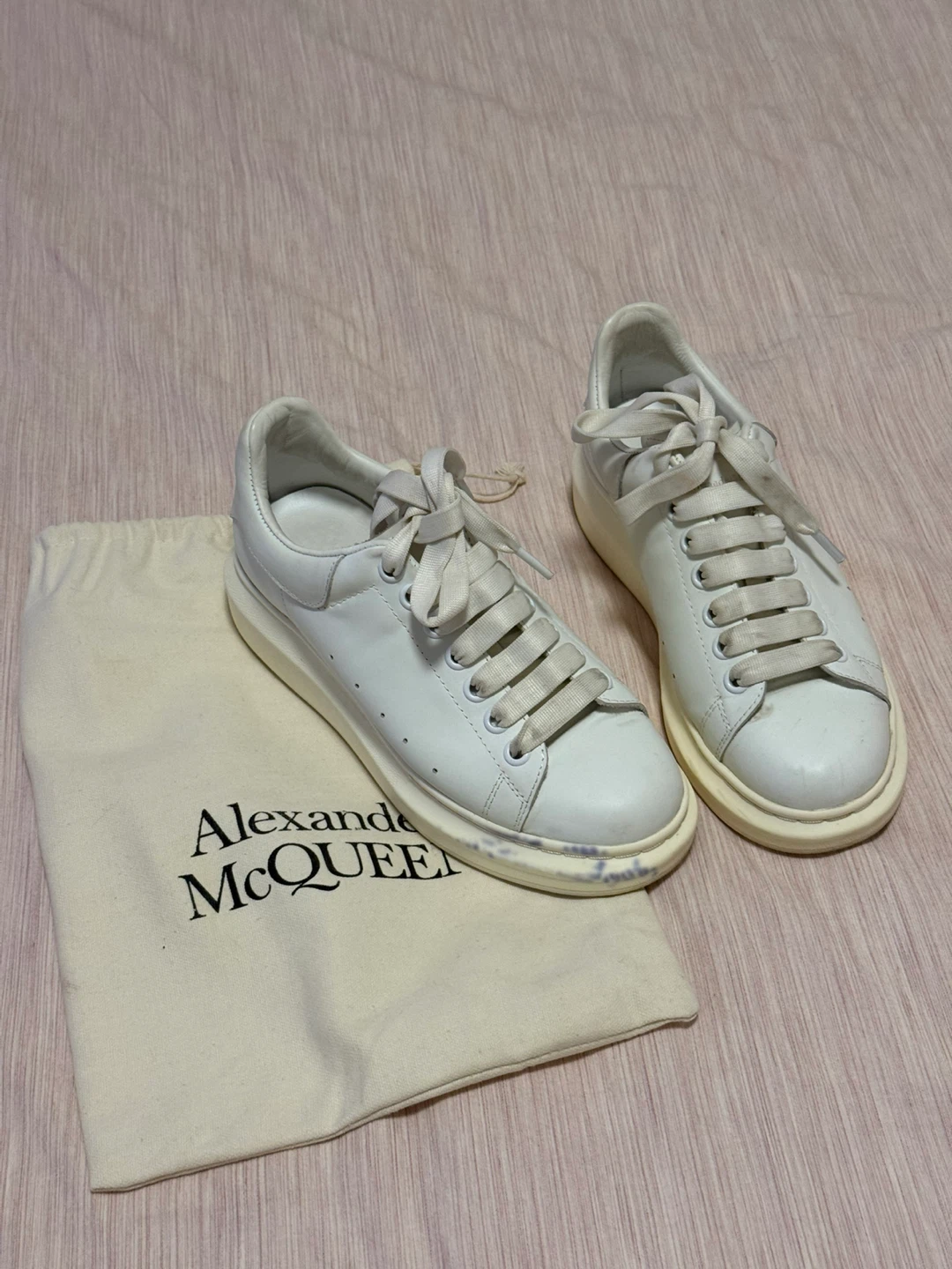 Alexander McQueen White Leather Sneakers