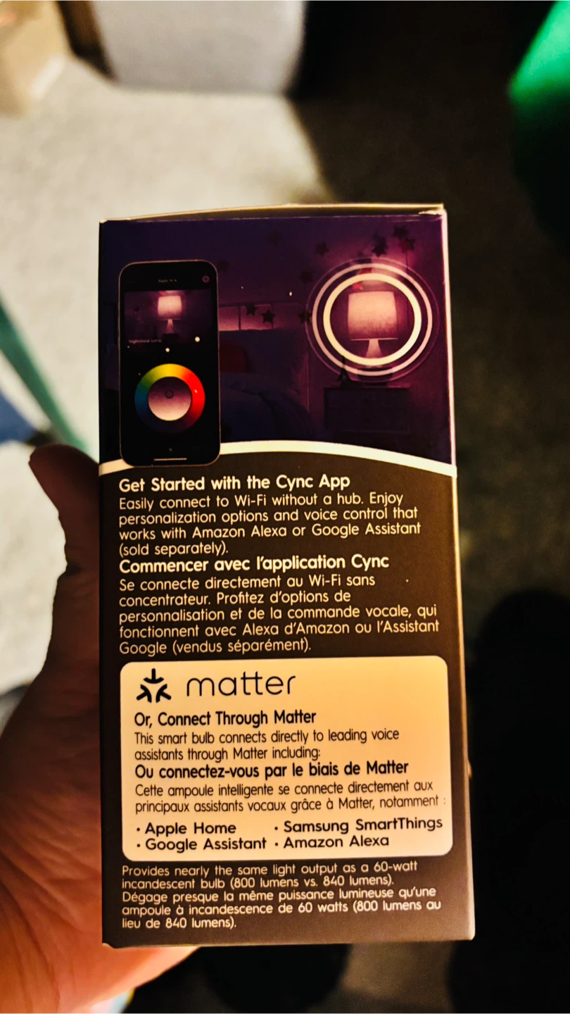 🏆 GE Cync Full Colour Direct Connect Smart Bulb A19 - photo 2