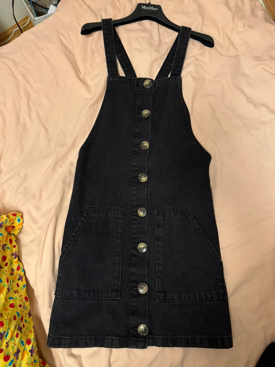 Topshop black denim jean overall dress🏆