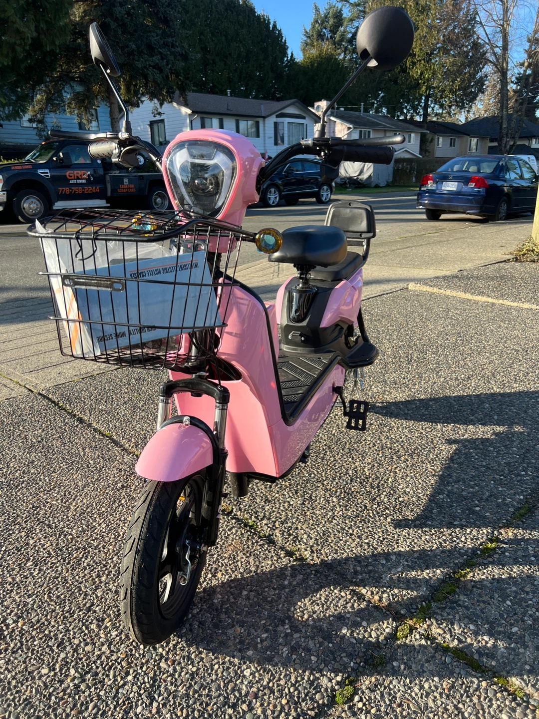 Pink Electric Scooter Moped
