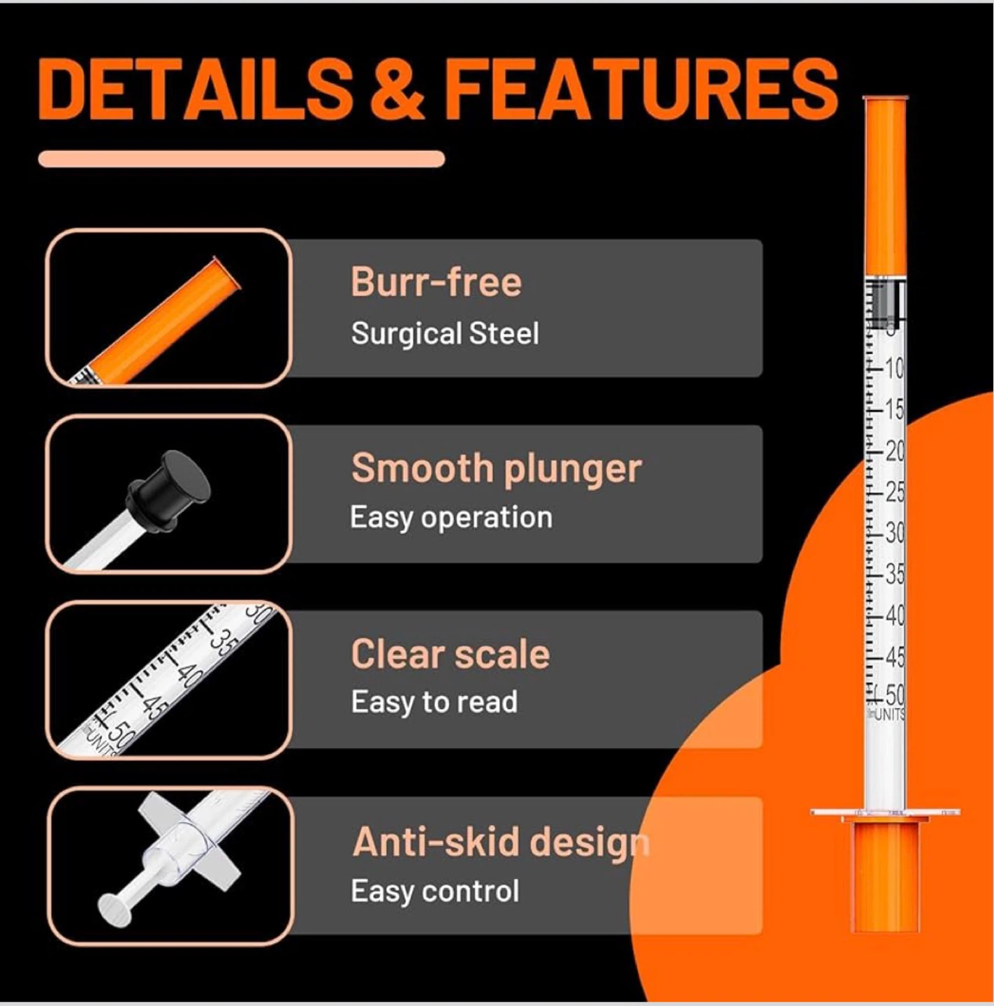 100 Pack Insulin Syringes U-100🏆 - photo 3