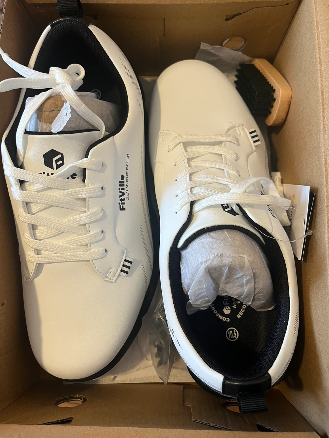 FitVille Golf Waterproof Shoes - White/Black - photo 4