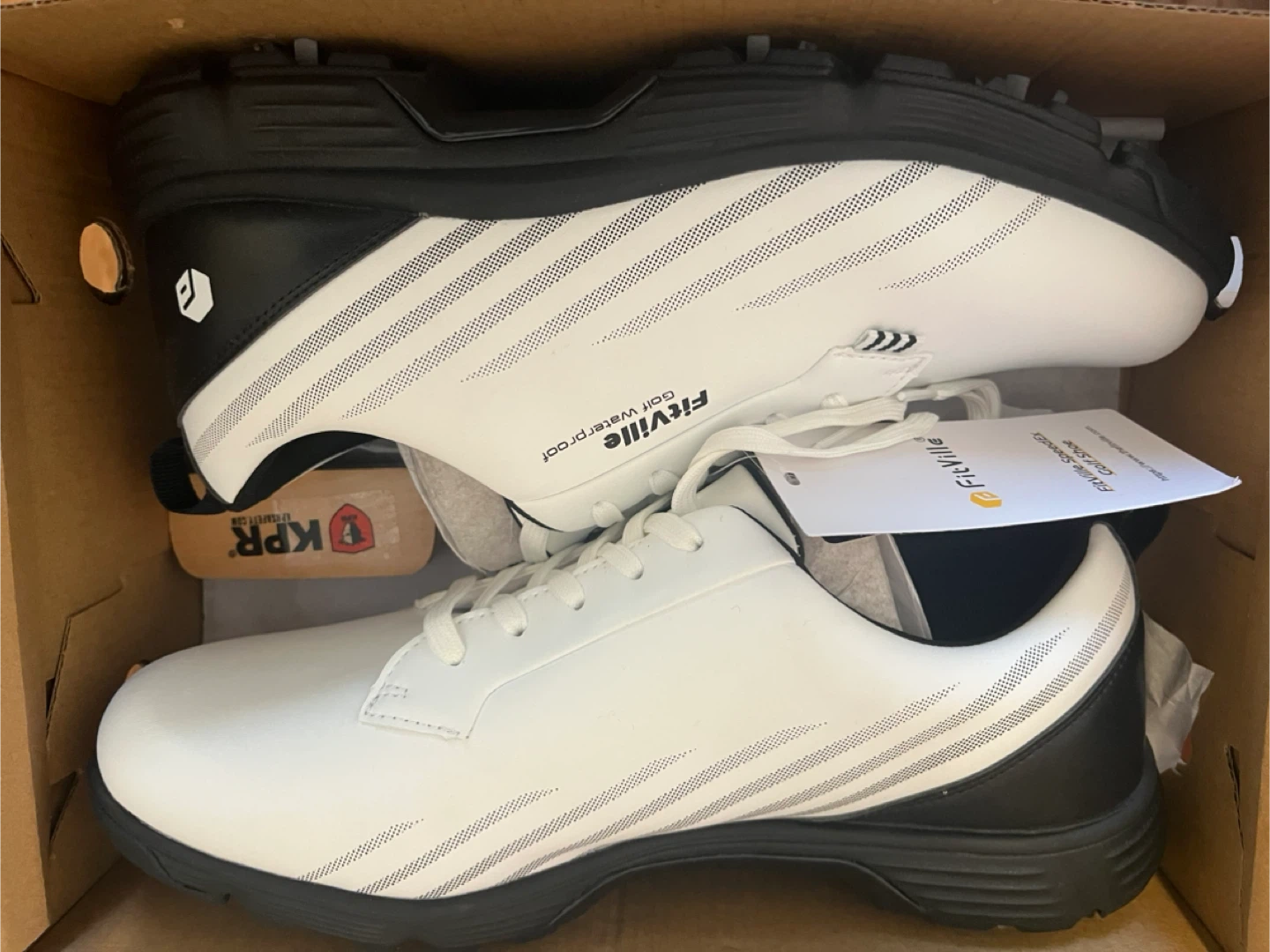FitVille Golf Waterproof Shoes - White/Black