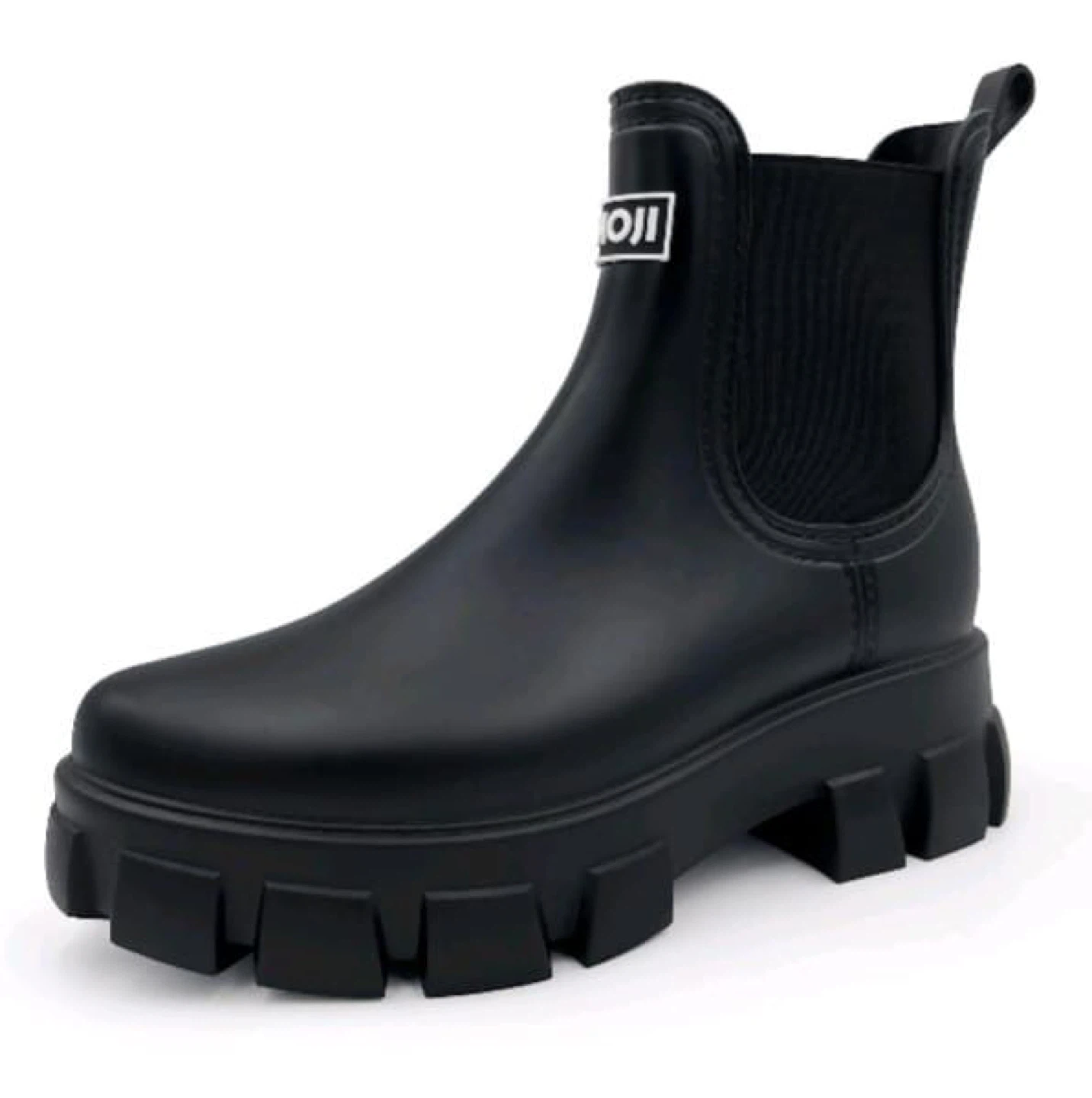 Amoji Unisex Ankle Chelsea Rain Platform Rubber Waterproof Boots