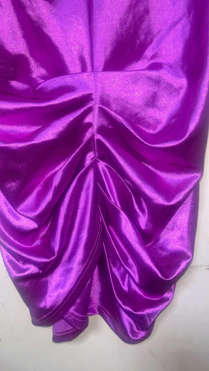 Purple Ruched Long Sleeve Dress Size M🏆 - photo 5