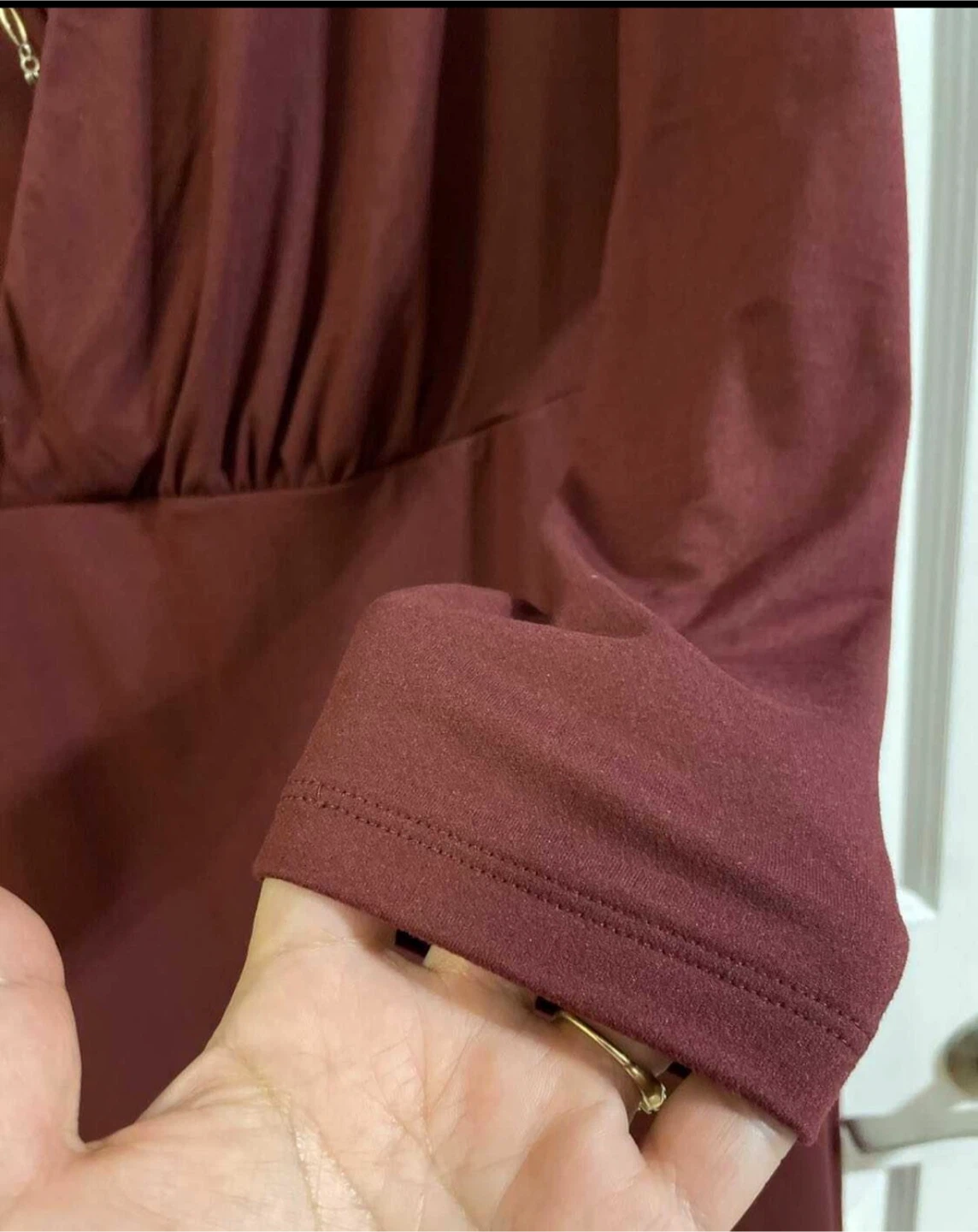 George Burgundy V-Neck Long Sleeve Dress XL - photo 3