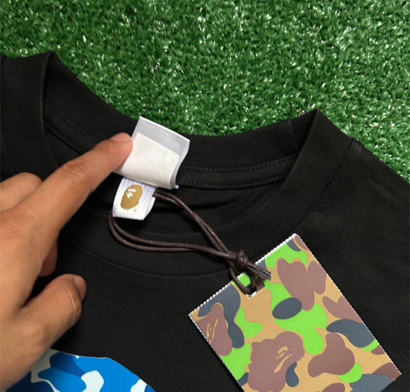 A Bathing Ape Blue Camo Ape Head Graphic T-Shirt - photo 4