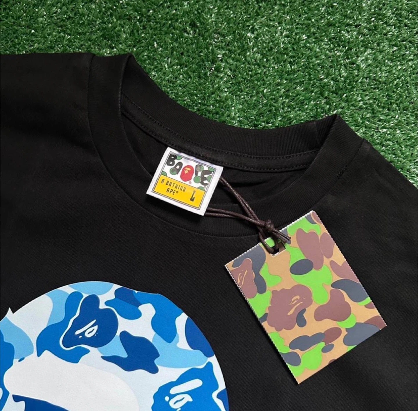 A Bathing Ape Blue Camo Ape Head Graphic T-Shirt - photo 3