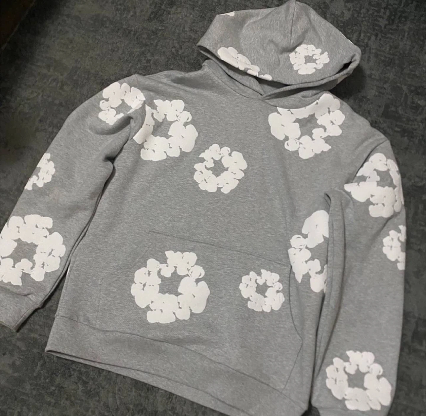 Denim Tears Grey Cotton Wreath Hoodie - All Sizes