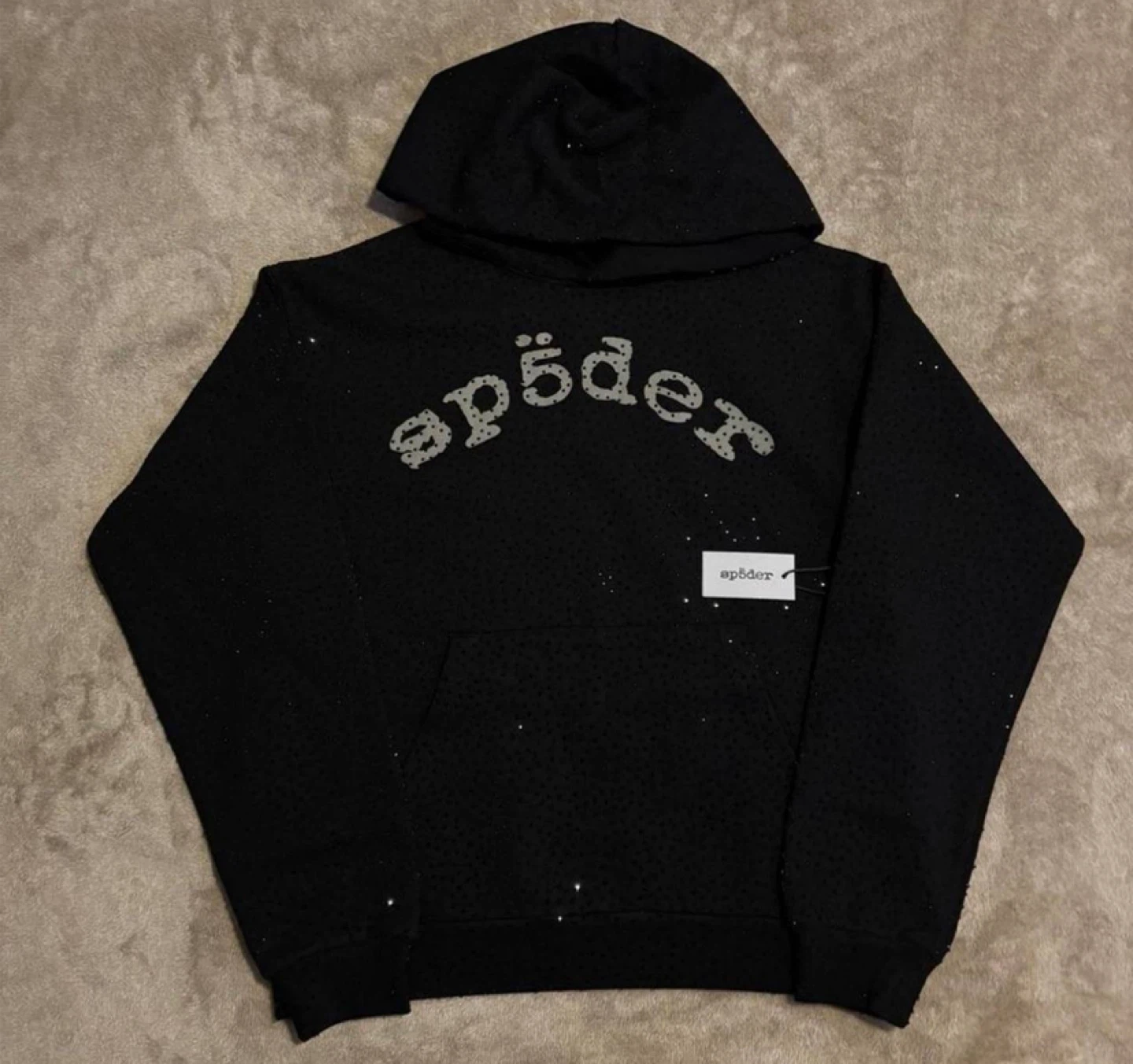 Sp5der Black VVS Hoodie – All Sizes