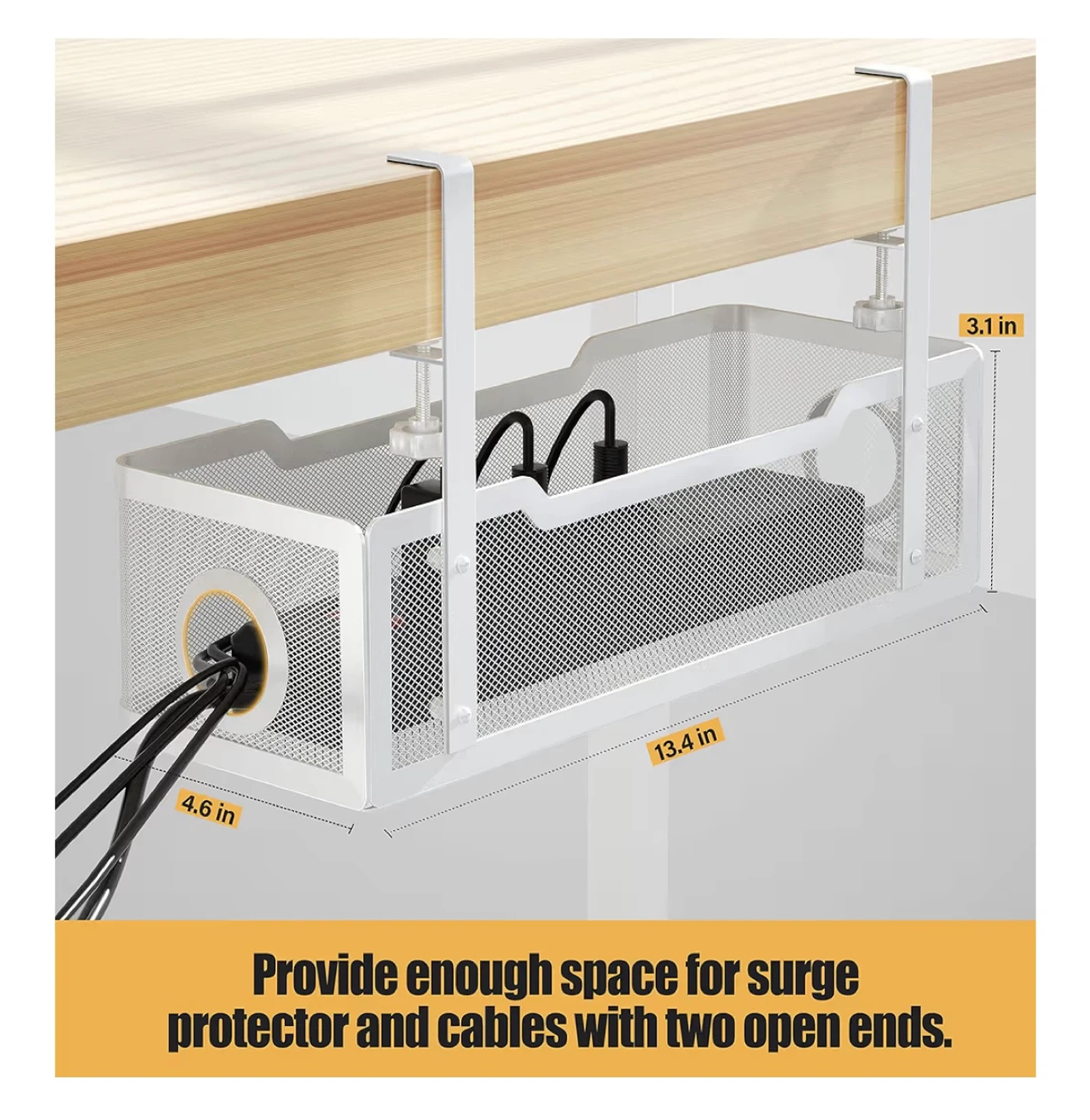 Under Desk Cable Management Tray - White - photo 4
