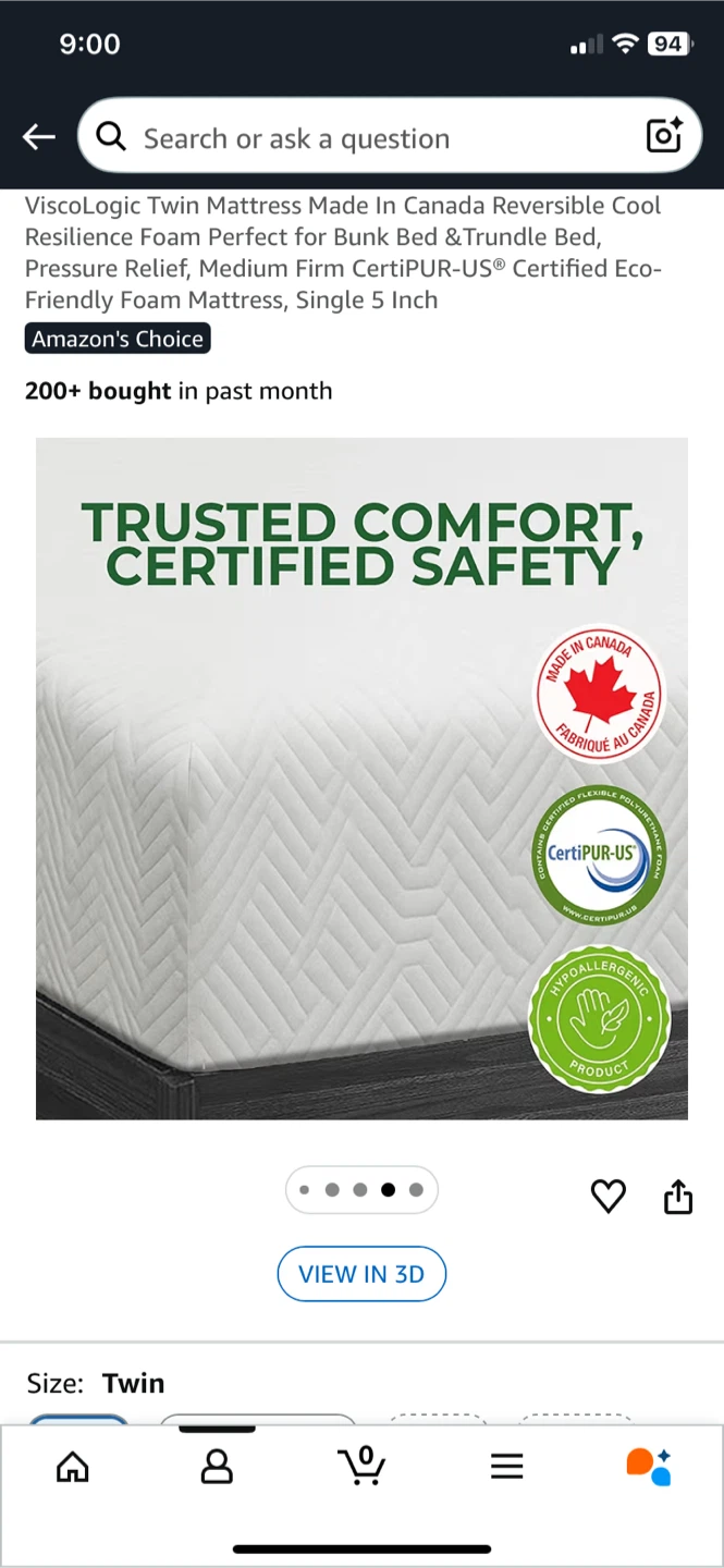 ViscoLogic Twin Mattress NEW - photo 2