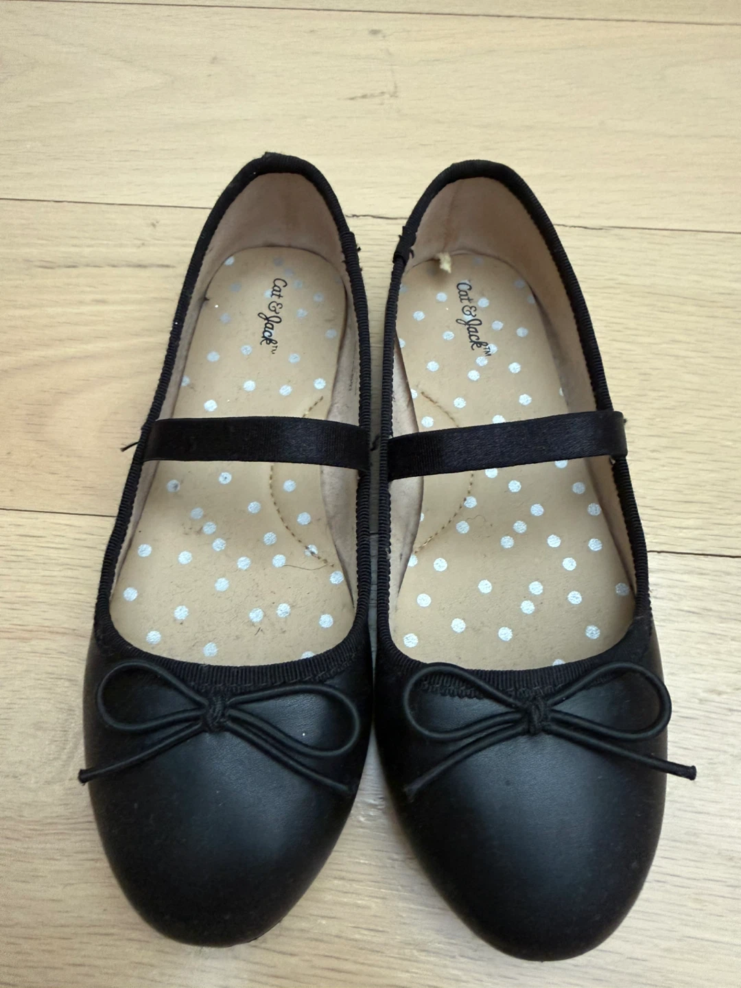 Cat & Jack Black Ballet Flats - Kids Size 12