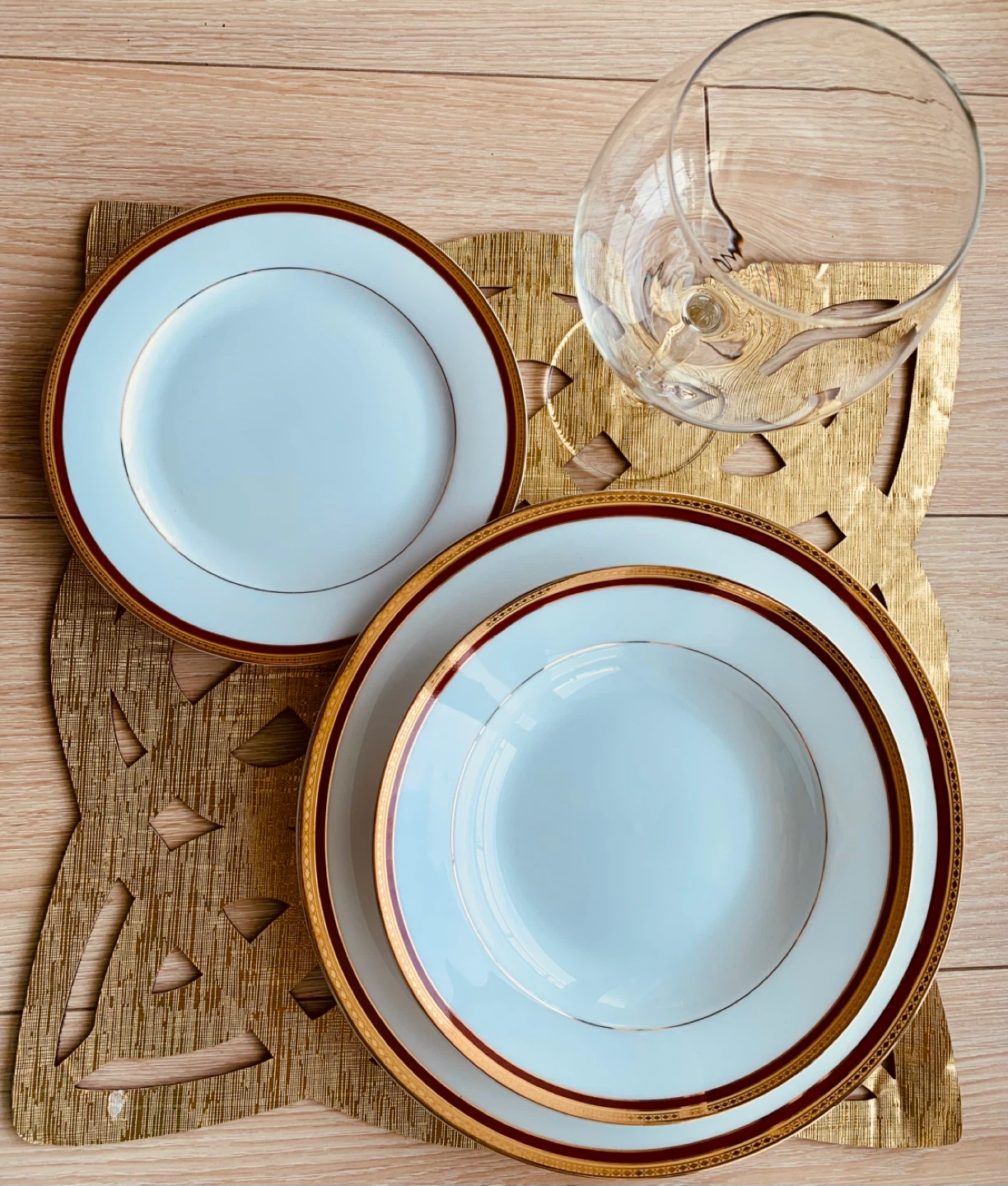 Set of 2 Royal Vienna Fine Bone China Dinner Plates
