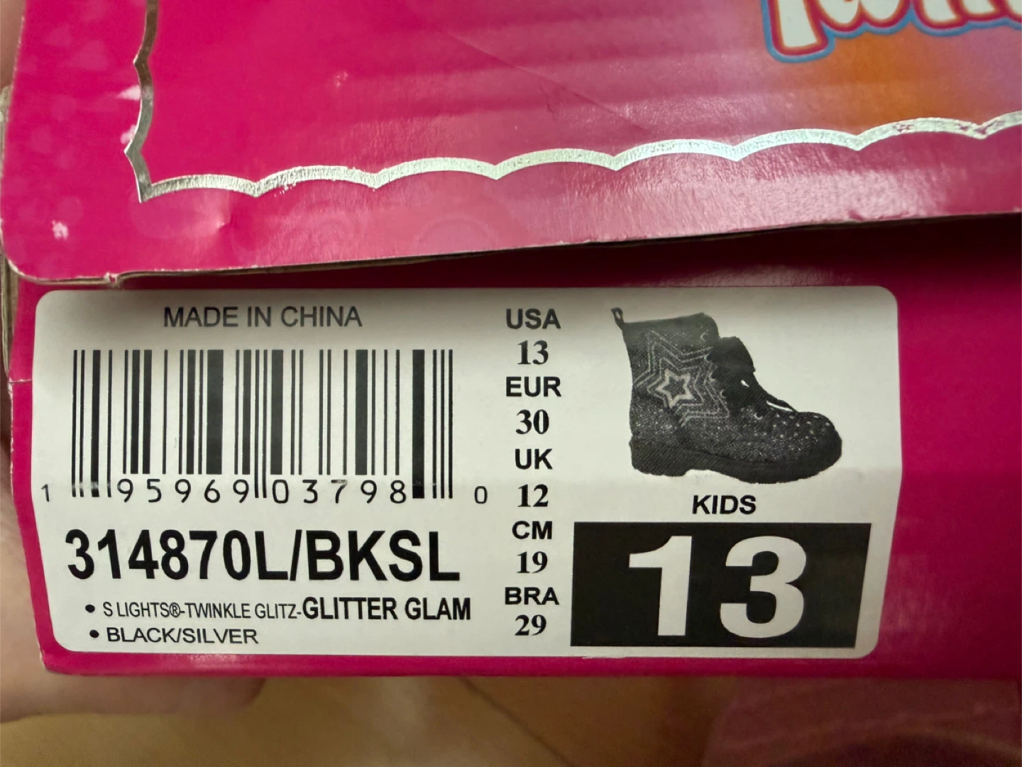 Skechers  Glitter Glam light up Boots kids size 13 - photo 4