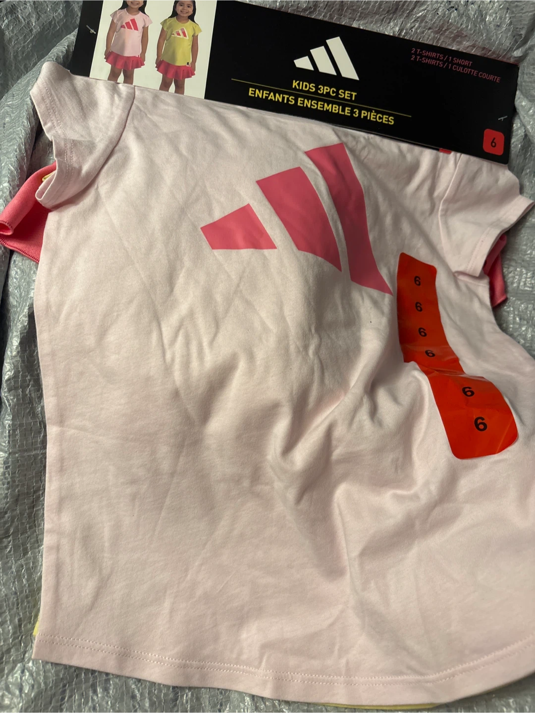 Adidas Kids 3-Piece T-Shirt and Short Set