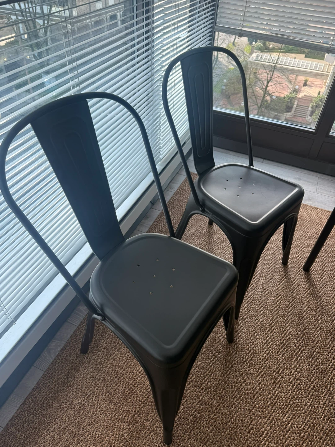 Metal Tolix Style Dining Chairs (Set of 2)
