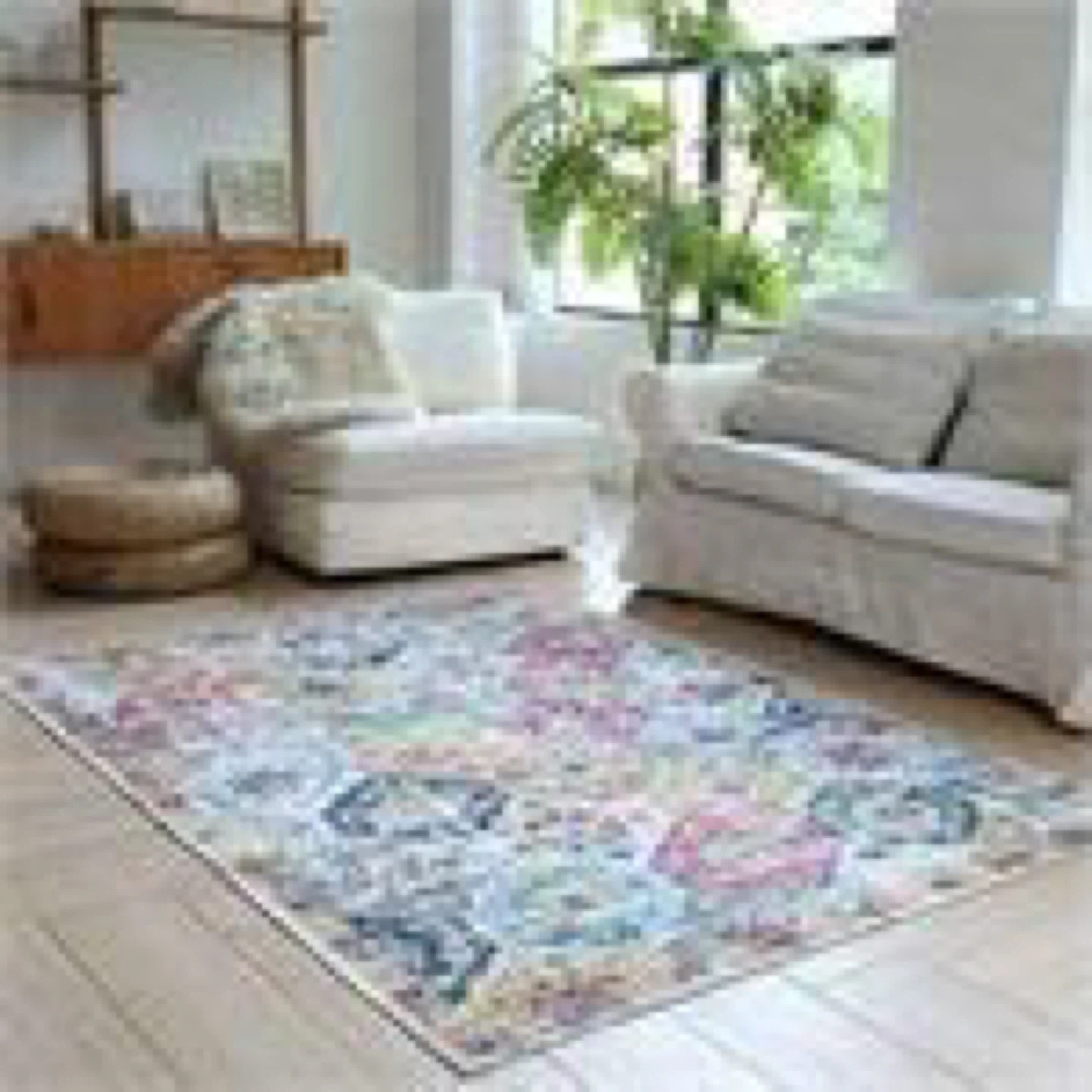 5x7 Dark colourful patterned Area Rug