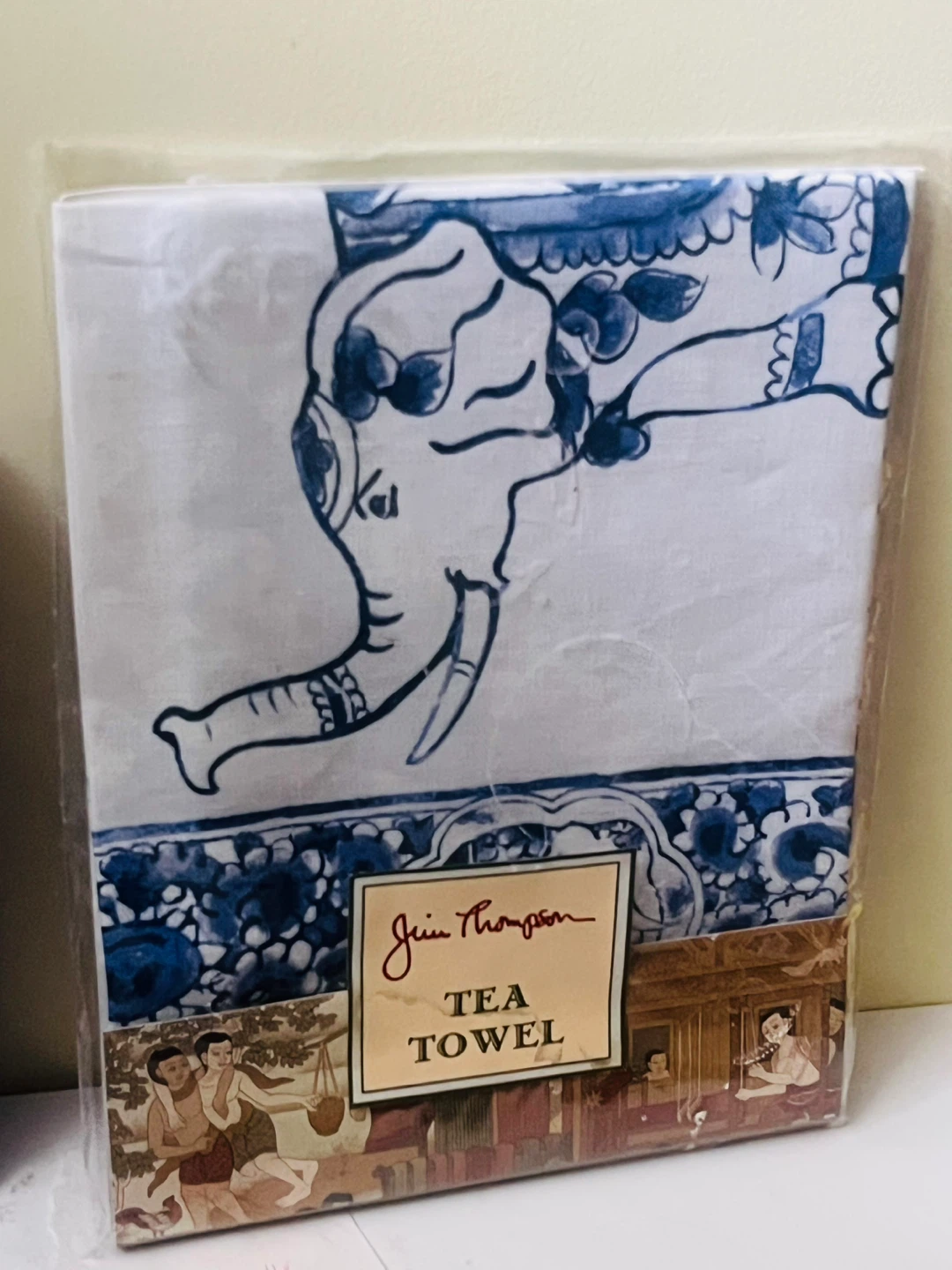 Jim Thompson Tea Towel with Elephant Design