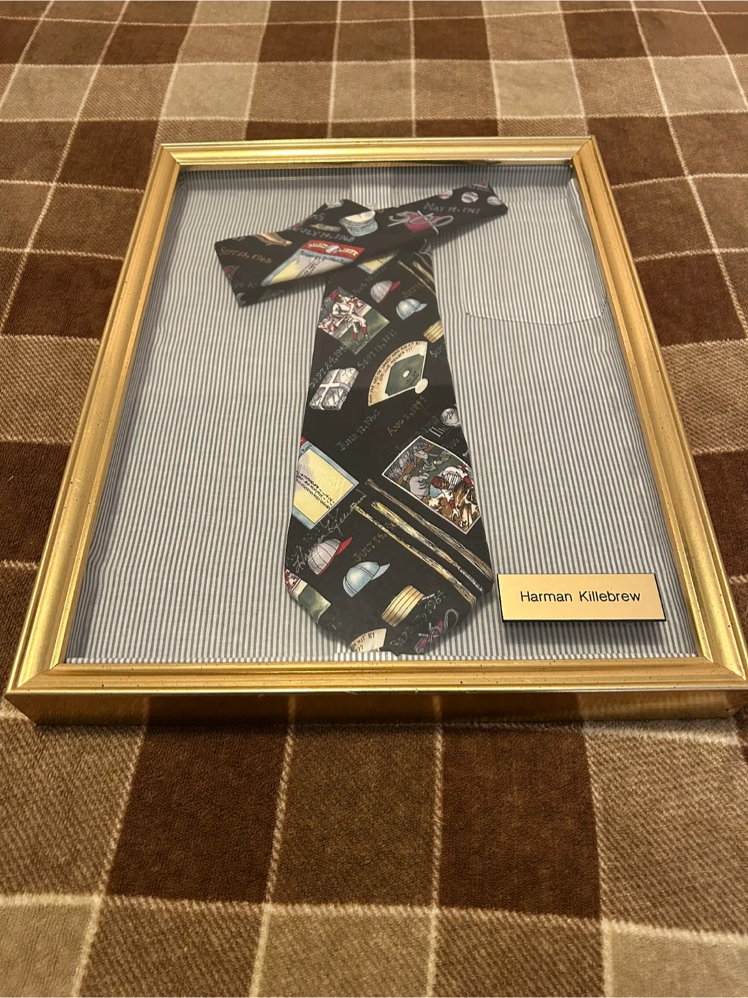 Framed Harman Killebrew Baseball Tie